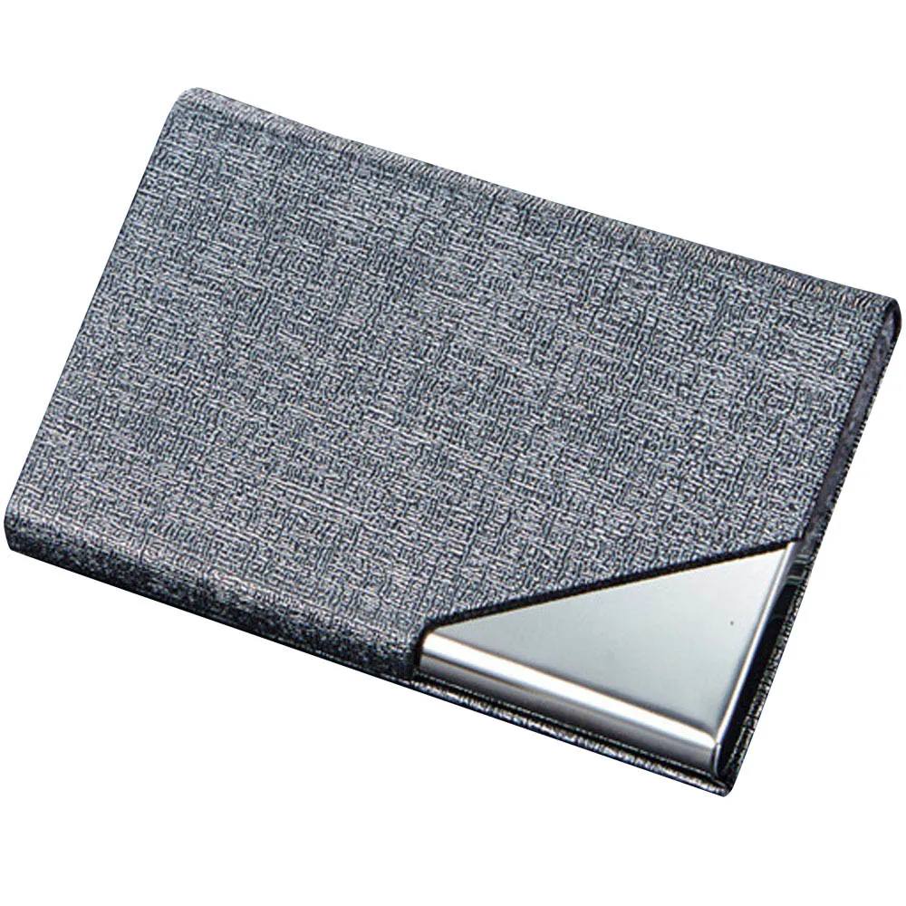

MAIOUMY Credit Card Holder Unisex PU comfortably Pocket Stainless Steel Metal Business Card Holder Case ID Credit Wallet