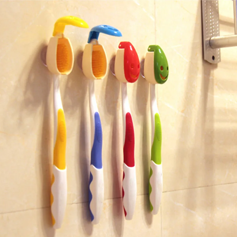 4 шт прекрасные смайлики лицо зубная щетка крышка товары для дома, ванной портативная пластиковая настенная подставка для зубных щеток установленная присоска