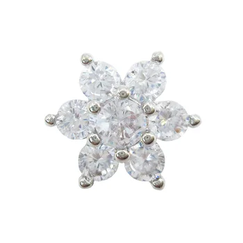 

High Quality 5pcs Zircon Crystal Buttons Silver Bling Metal Button For Wedding Embellishment Button DIY Hair Accessories