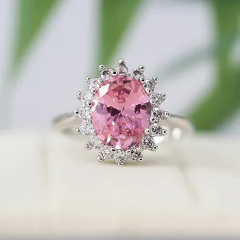 

8*10mm Oval Cut Pink Topaz Ring 18k Gold Plated Ring Cooper Ring Mothers Ring Holiday Gift Ring Pink CZ Ring Birthstone Ring