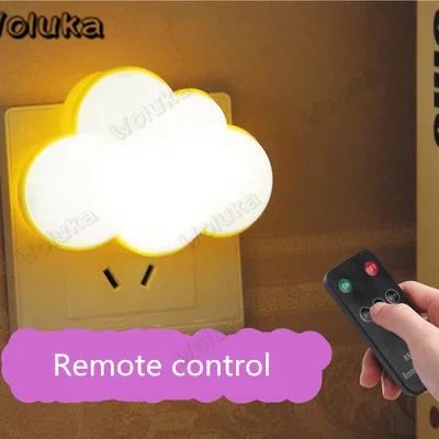 remote control 10pcs/lot Cartoon LED Night Light AC110-220V Light Control Wall Lamp With US Plug For Kid/Baby Bedroom Bedside Lamp CD50 W05 - Color: remote control