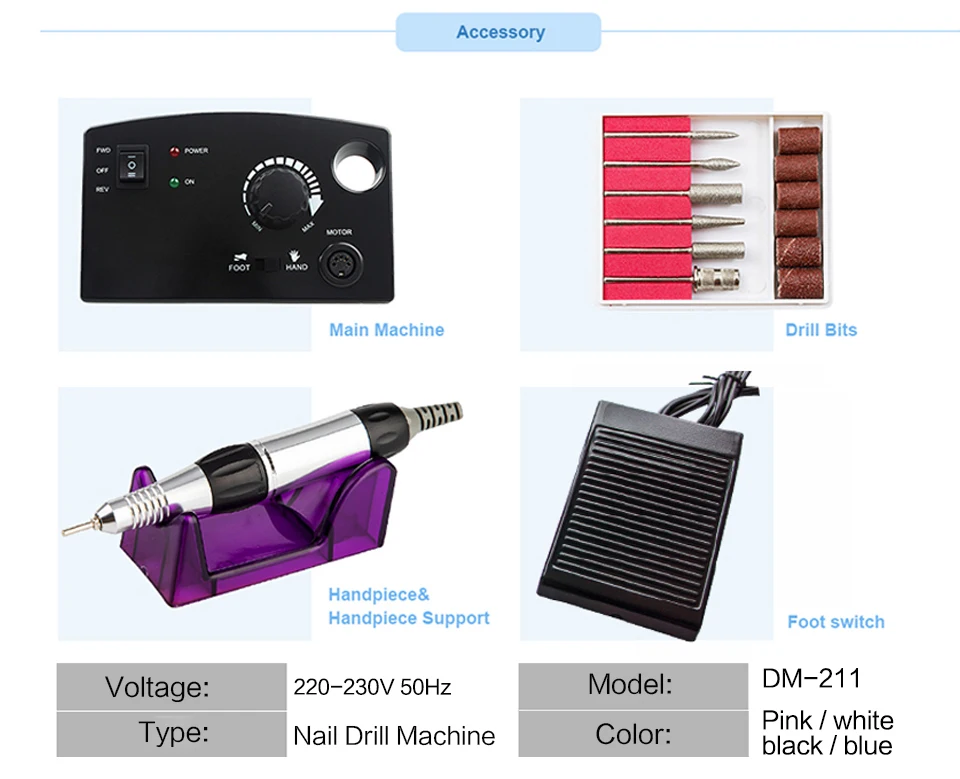 Электрический Маникюрный станок, маникюрный набор, мини салонное оборудование для маникюра, маникюр с полировкой, дрель, со склада