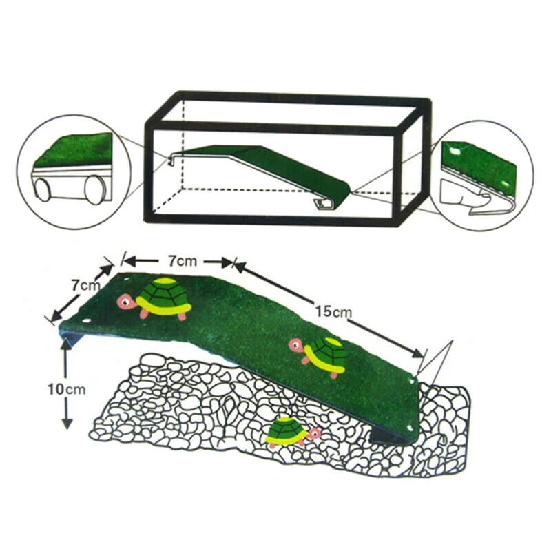 Черепаха греющаяся платформа черепаха рампа Рептилия Танк лестница отдыха террасы моделирование газон платформа AC889