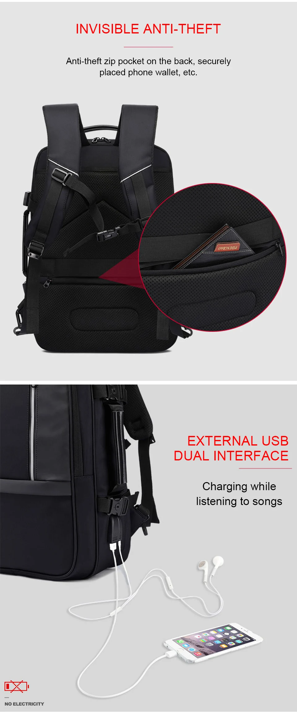 Laptop Backpack 17 Inch 15.6 Men Backpacks Male Business Women Notebook Travel Bagpack Waterproof USB Charging Anti Theft Bags (4)