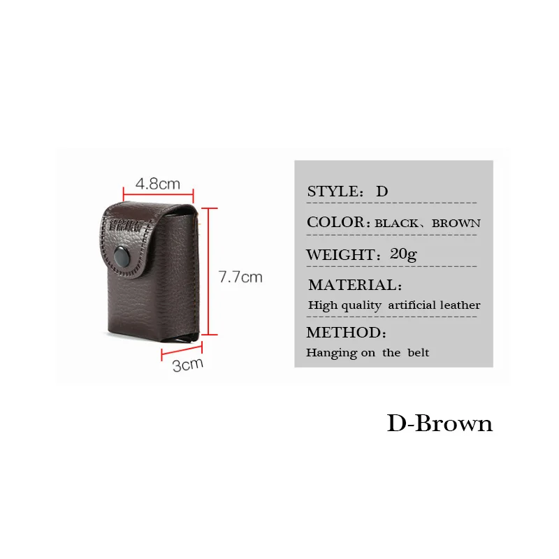 D-Brown men and women cross section folding reading glasses set box portable hanging belt magnetic buckle Leather glasses case - Цвет: D-Brown