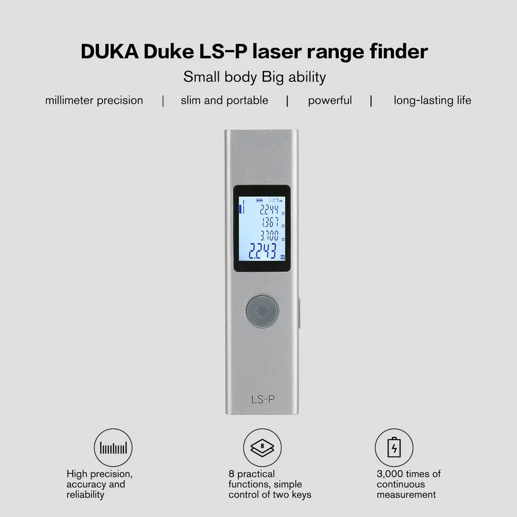 

LS-P Laser Rangefinder Handheld Distance Meter Electronic Laser Measure Distance Instrument USB Charging Digital Rangefinder