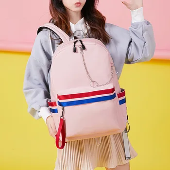 

Backpack Women's Oxford Cloth Large-Capacity Casual Travel Backpack High School Student Schoolbag