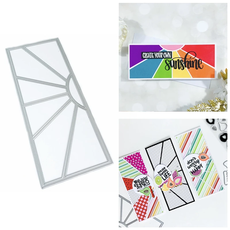 

Sunray Rectangle Slimline Metal Cutting Dies Stencil For DIY Craft Album Paper Cards Making Template 2020 New Arrival