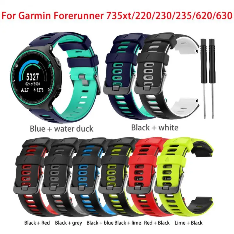 22MM Silicone Quick Release Watchband Strap For Garmin Forerunner 735XT/220/230/235/620/630 Smartwatch Wrist Band | Электроника