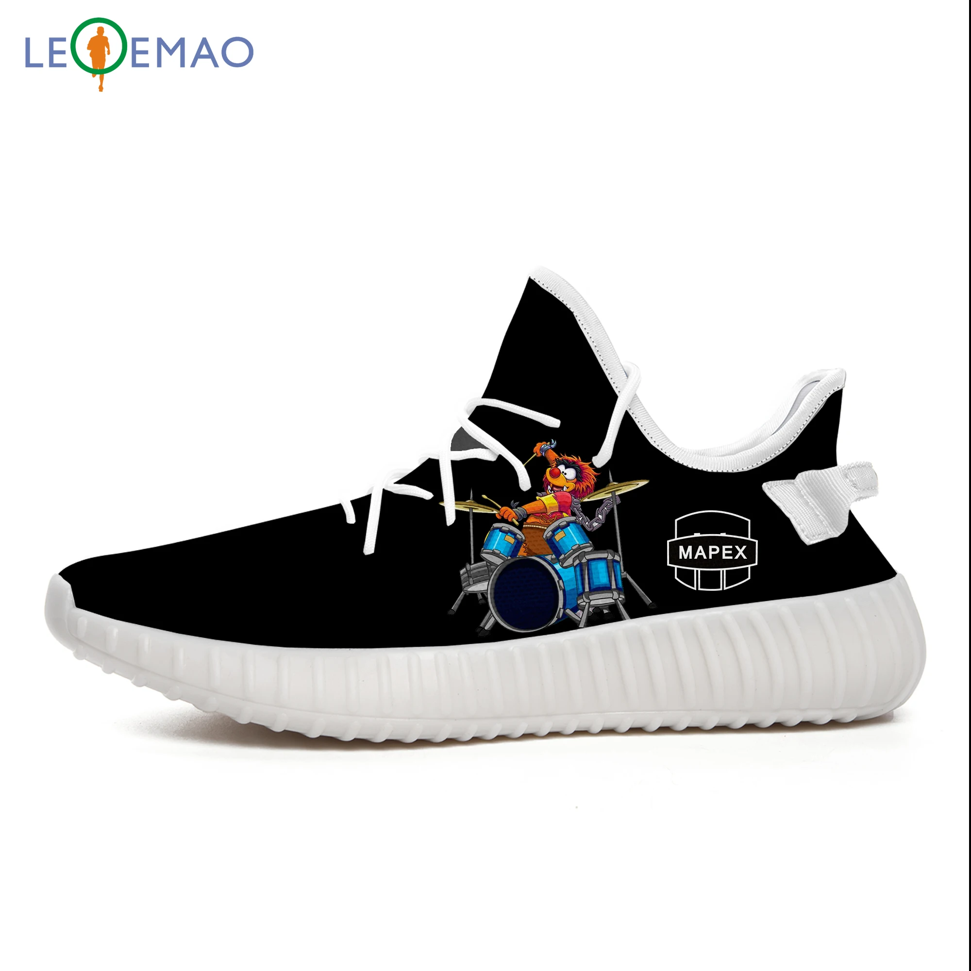 

LEQEMAO Walking Shoes Digital Printing Animal Muppets Drummer GAGA Special Custom Yeezys Boost 350 V2 Sneakers Shoes