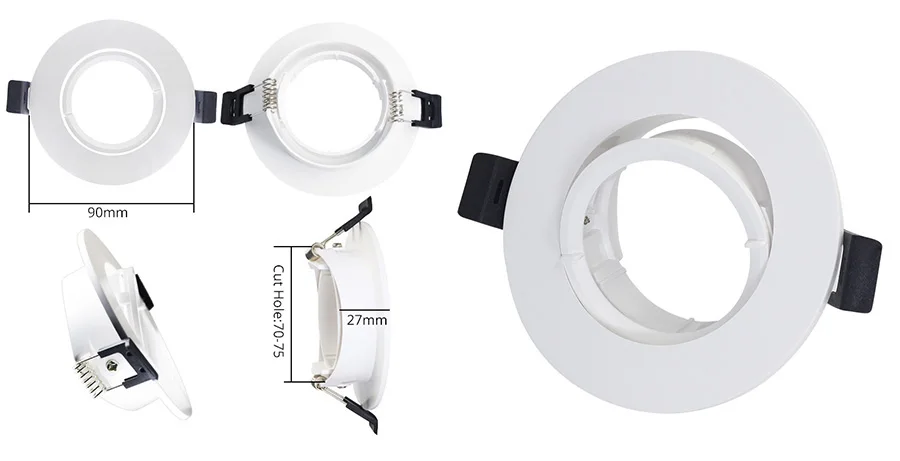 LEDIARY MR16 GU10 Surface Mounted Ceiling Cover Frame Frosted Plastic Recessed Downlight Wholesale Price Lighting Fixtures