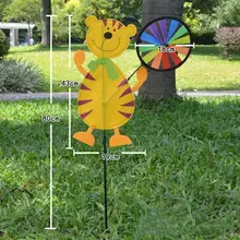 Красочные милые Мультяшные животные, тигр, Лев, корова, дракон, ветряная мельница для дома, сада, двора, открытый декор, игрушки для детей, подарок