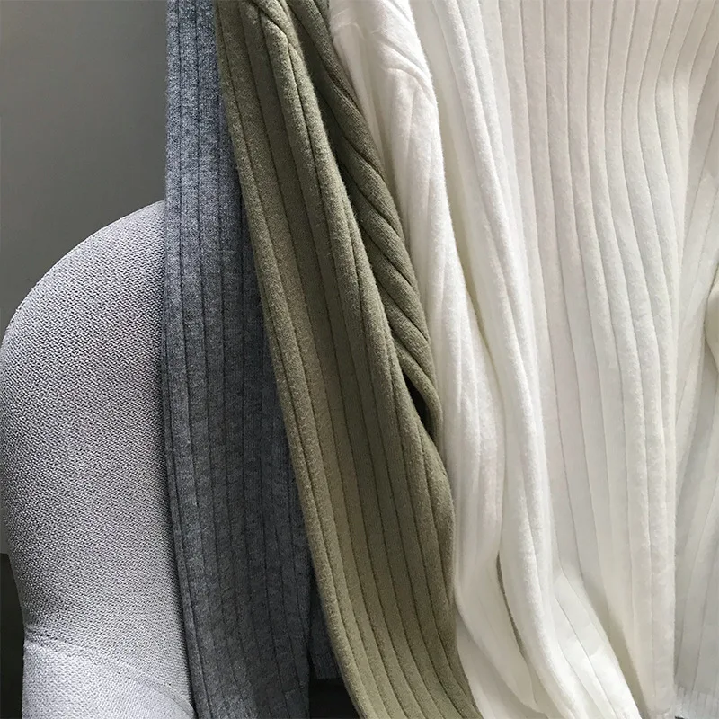 Mooirue Autumn Femme Sweet Sweater High Knitting Thin Elastic Pullovers Feminine Yellow Grey Knitwear