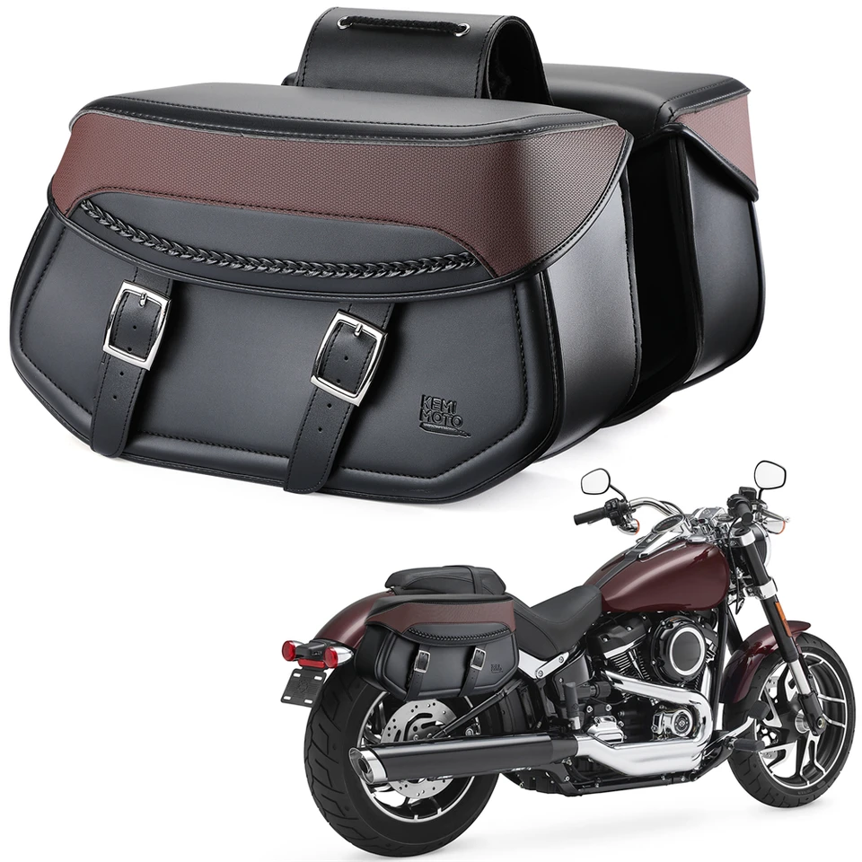 Borse da sella per moto borse da moto universali per Dyna Softail Touring modelli Vstar Vulcan Shadow borse nere/marroni  201355758