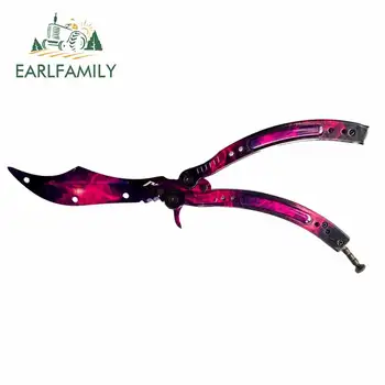 

EARLFAMILY 13cm x 5.7cm for Butterfly Knife Trainer Doppler Car Stickers and Decals Anime Fashion Occlusion Scratch Decoration