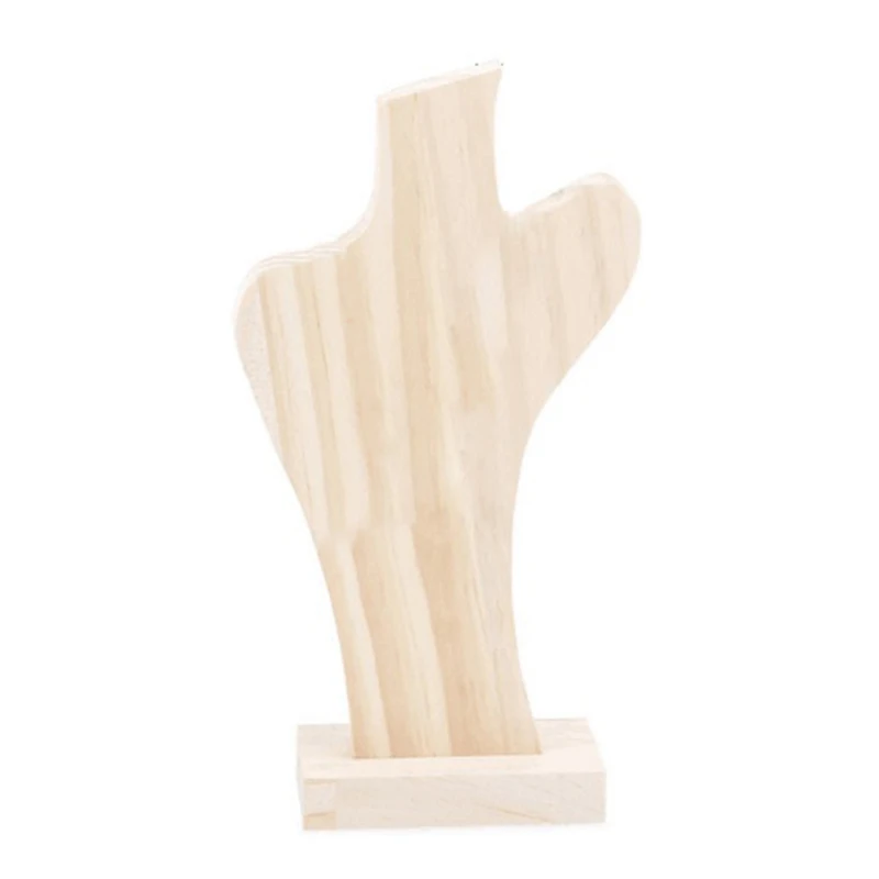 

Unfinished Natural Wood Mannequin Bust for Necklace Jewelry Display Rack Large