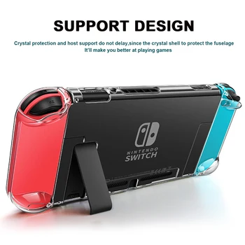 

Detachable Crystal PC Transparent Case For NS Nintend Switch Protection Cover Shell For Switch Console Anti-Scratch With Holder