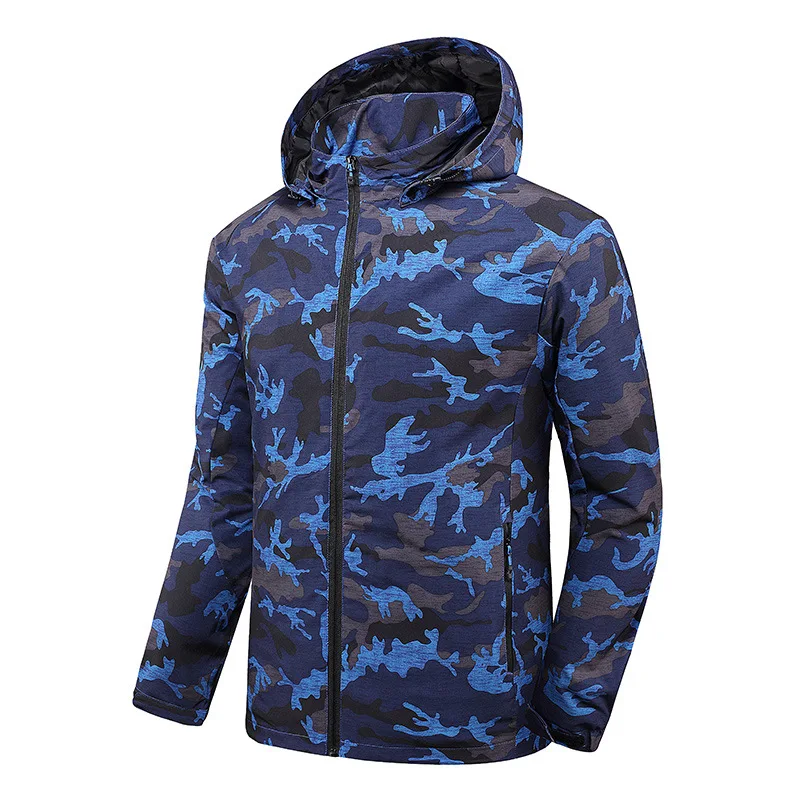 Waterproof Men's Hiking Jackets Windproof Keep WarmOutdoor Jackets Men's Windbreakers Hiking Clothing Fishing Hunting Jackets - Цвет: men blue
