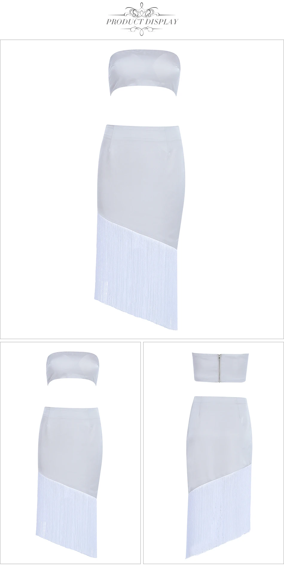 Adyce летний женский белый клубный Модный комплект, сексуальный топ без рукавов с кисточками и юбка, комплект из 2 предметов, комплекты знаменитостей для вечеринок