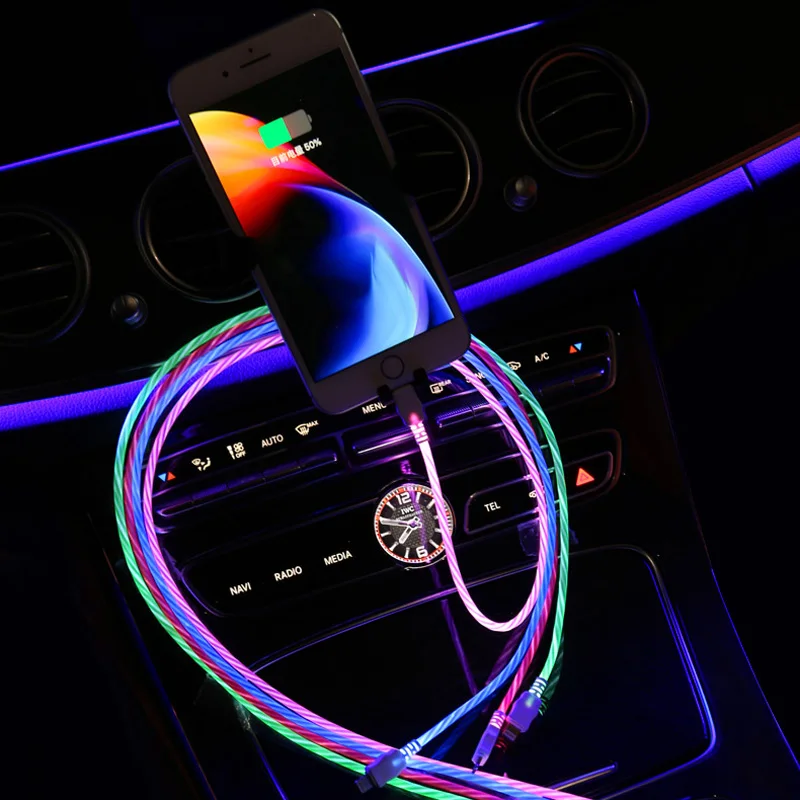 Автомобильный светодиодный светильник USB Type C c кабель передачи данных для