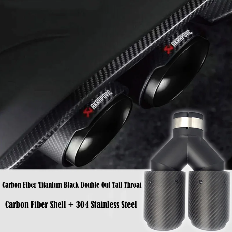 1pcs Dual Ak Exhaust Tip Dumb Carbon Fiber Exhaust Pipe Tail Four Exhaust Muffler Tip car 1pcs Dual Ak Exhaust Tip Dumb Carbon Fiber Exhaust Pipe Tail Four Exhaust Muffler Tip car