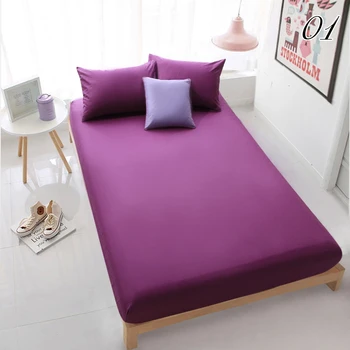

1pc 160x200cm 100% Cotton Fitted Sheet Luxury Solid Bed Sheet With Elastic Band Linens Bedding Sheets Mattress Cover