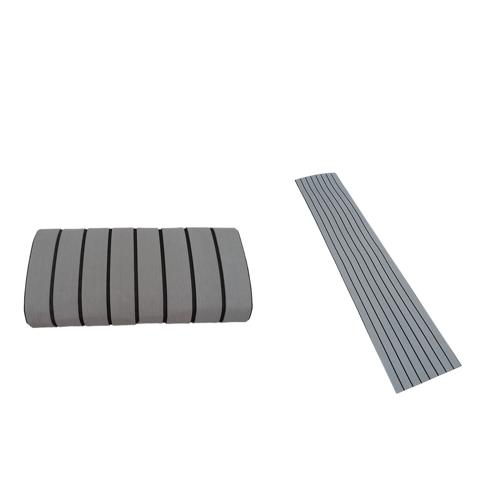 2x Self Adhesive EVA Boat Marine Flooring Imitation Teak Decking Sheet Pad 450x2400x6mm Foam Swimming Pool Floor Mat Light Gray
