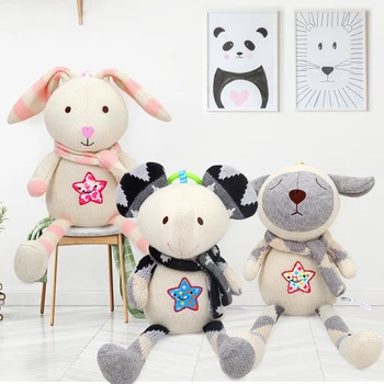 

Cute Animal Baby Soothing Rattle Plush Toys For Baby Comfort Dolls Cartoon Plush Strollers For Dolls Rattles Baby Product