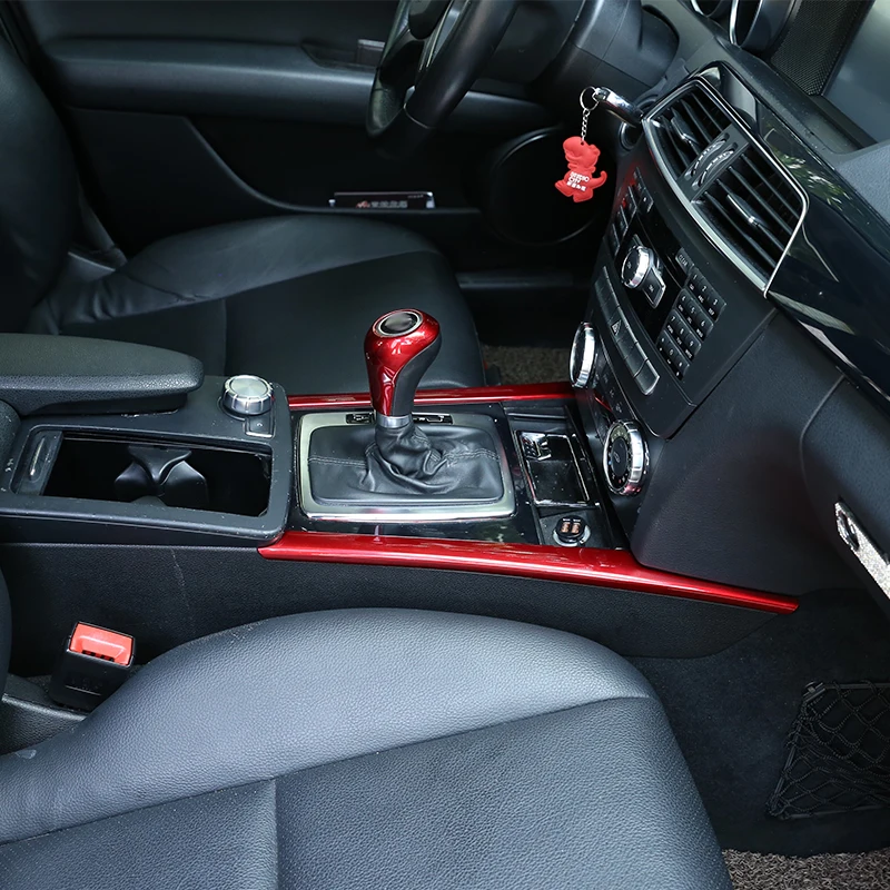 Красный для Mercedes benz C Class W204 C180 C200 2007-2013 ABS Автомобильная центральная консоль украшения полоски отделка Аксессуары
