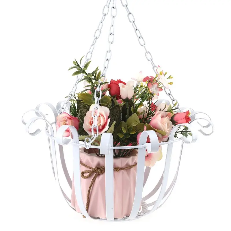 European Style Wall Hanging Flower Pot Support Bracket Hook Iron Hanger Plants Holder Balcony Home Decoration
