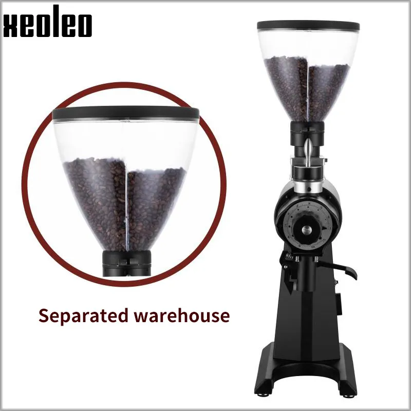 

XEOLEO Commercial coffee grinder 1000W electric coffee grinding machine Flat burr espresso machine coffee bean milling machine