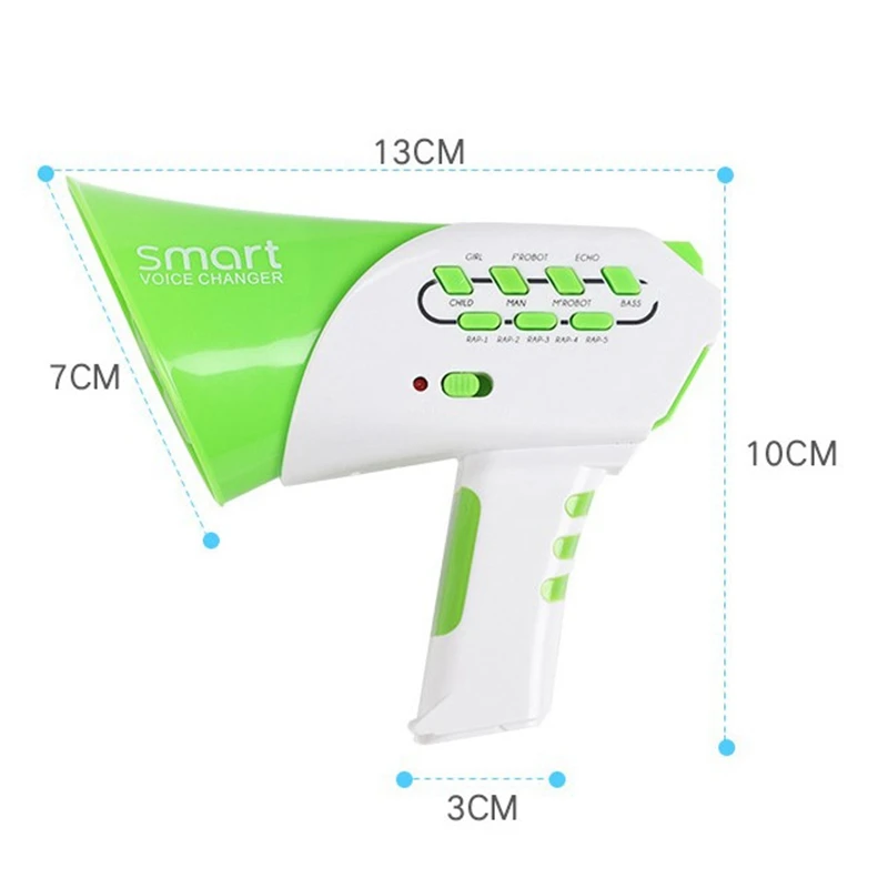 Милый модификатор мини-рога для девочек и мальчиков, подарки для смены голоса, пластик, 5 музыкальных голосовых переключателей, робот, образовательный гаджет, многоцветный, на выбор
