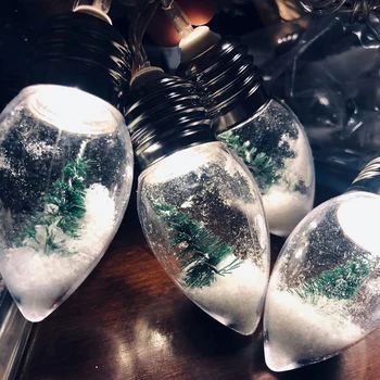 

Snow Globe Lamp Home Decor Portable Ornaments Party Seasonal Christmas Tree String Lights Gift Bedroom Fairy Garden Wedding