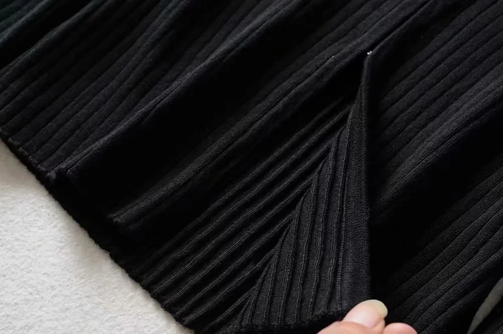 Весенний ребристый кардиган до талии женский черный кардиган с длинным рукавом белый свитер уличная Корейская вязаная кофта