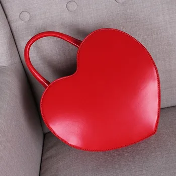 

2018 Fashion One Shoulder Bag PU Sweet Classic Heart-shaped Soft Hand-held Bag Women Bag Female Purses and Handbags