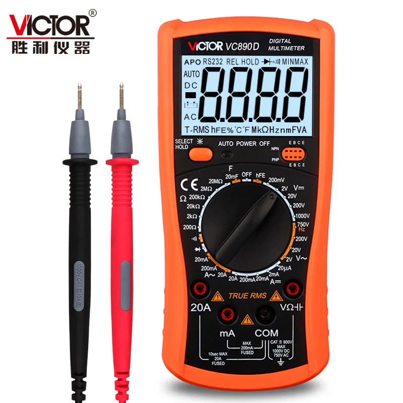 Цифровой мультиметр VICTOR VC890D/VC890C + профессиональный вольтметр True RMS конденсатор 20