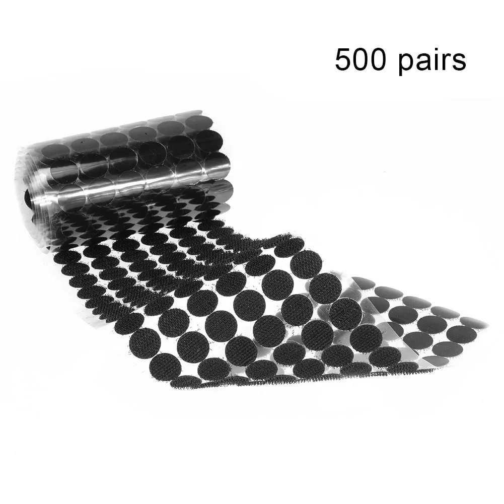 15mm 500pairs 500/1000 пар двухсторонний клейкий крепеж лента Крючки Петли, диски белые нейлоновые наклейки Сильные самоклеющиеся диски точечный занавес - Цвет: 15mm 500pairs