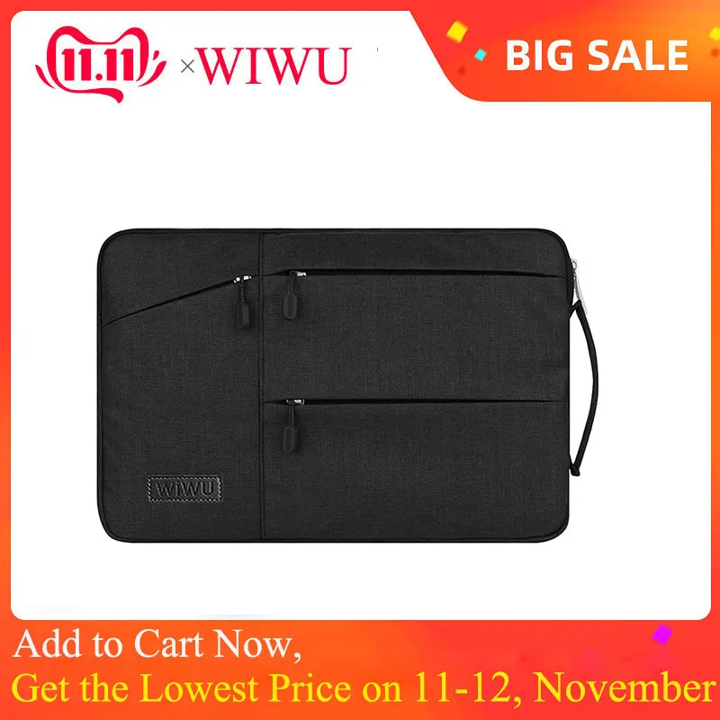 Online WIWU impermeable bolsa de ordenador portátil caso para MacBook Pro 13 15 bolsa de aire para Xiaomi Notebook Air 13 a prueba de golpes a prueba de Nylon portátil manga 14 15,6