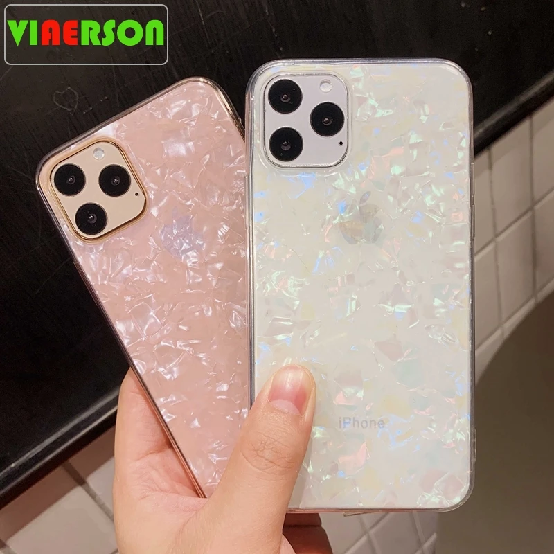 

Glitter Shell Pattern Sparkle Bling Crystal Clear Soft TPU Phone Case For iPhone X XR XS 11 Pro Max 8 7 6 6s Plus Silicone Cover