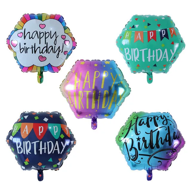 5pcs 22inch Colorful Diamond happy birthday Balloon printing Balloon Wedding Engagement baby shower birthday anniversary Decora