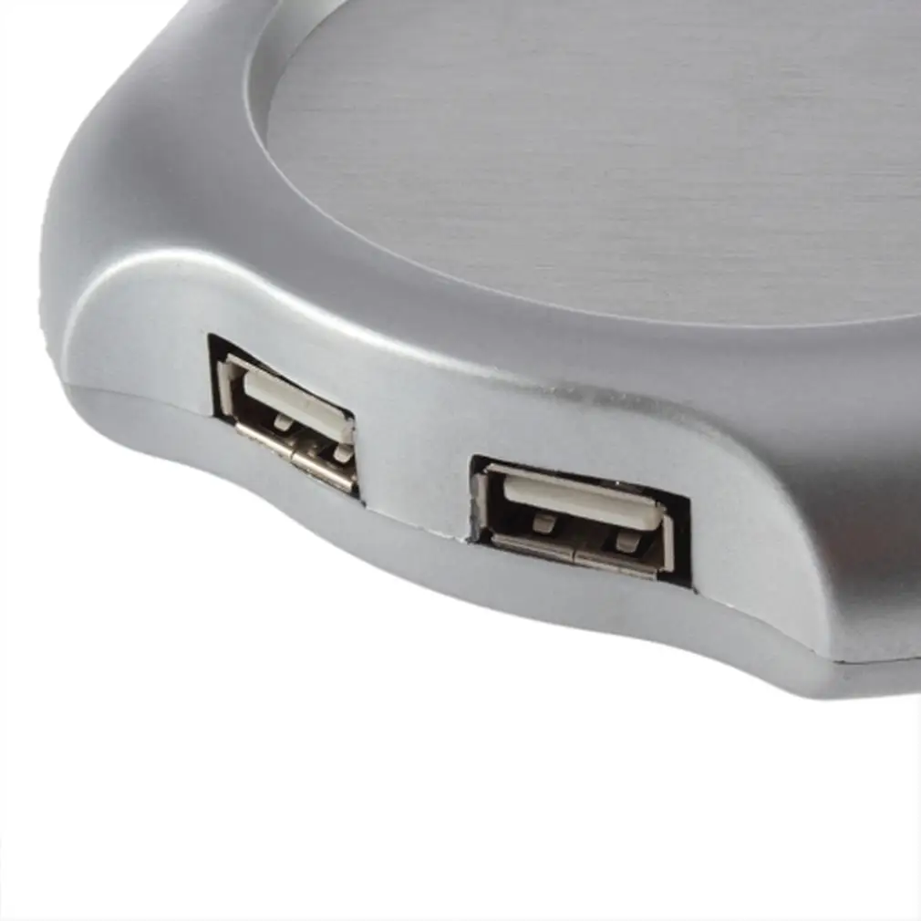 4 порта usb-хаб, чашка для чая, кофе, кружка, подогреватель 50 Макс., температура жидкости, электрическая грелка для ПК, подогреватель, подставка для напитков, чашка, серебряная капля