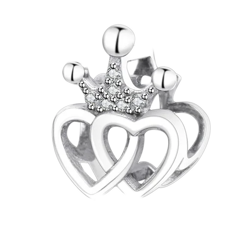 925 пробы, Серебряное сердце, корона, Цыпленок, мультяшный персонаж, перо, женский шарм, сделай сам, браслет, бусины - Цвет: 1459