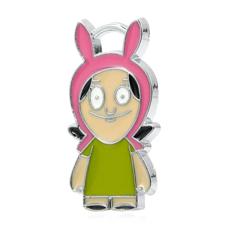 Аниме Bobs Burgers брелок Боб Белчер Линда Тина ген Луи милый забавный мультфильм металлический персонализированный брелок для ключей кулон ювелирные изделия