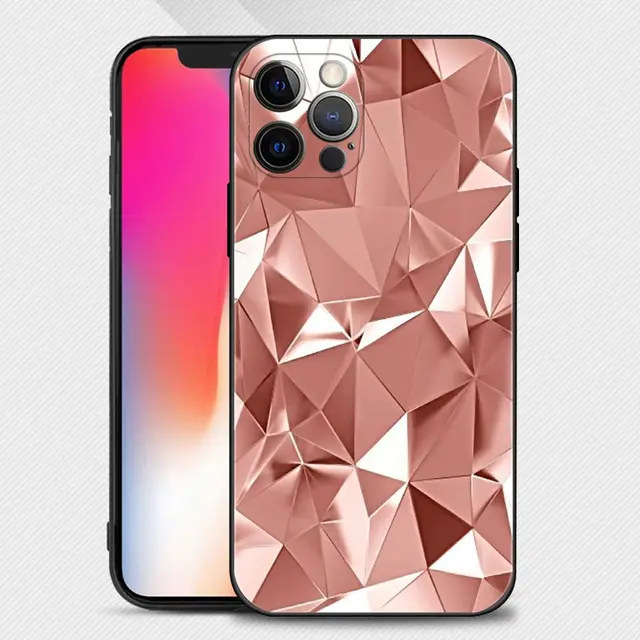 Rose Gold Pink Princess Queen Phone Case For iPhone 13 12 11 Pro Max XS Max XR X 7 8 Plus 12 Mini 6S 5S SE 2020 Silicone Cover B06