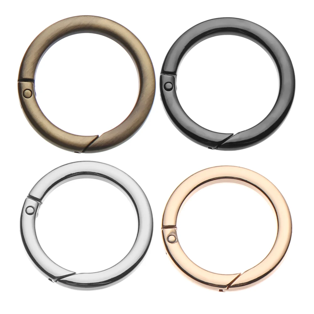 1Pc Zinc Alloy Plated Gate Snap Clasp Clips Spring O-Ring Buckles Round Push Trigger Snap Hooks Purses Handbags Carabiner 2020 afbeelding