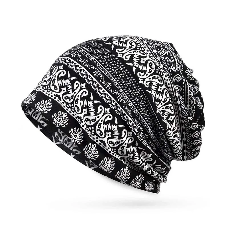 Beanies шапка для бега шарф с принтом солнцезащитный козырек дышащий эластичный хлопок шляпа шеи теплые головные уборы для путешествий спортивная шапка s - Цвет: B