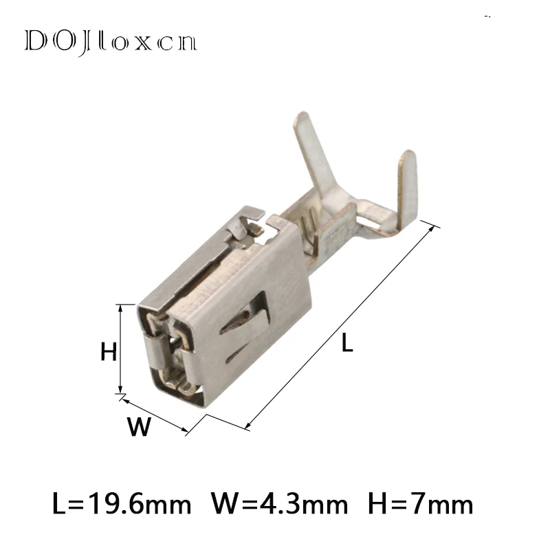 20/50/100/200 Pcs  6.3mm Automotic Wiring Female Terminal Tinned Copper Big Square Terminal Plug Socket 1241414-1 1241416-1