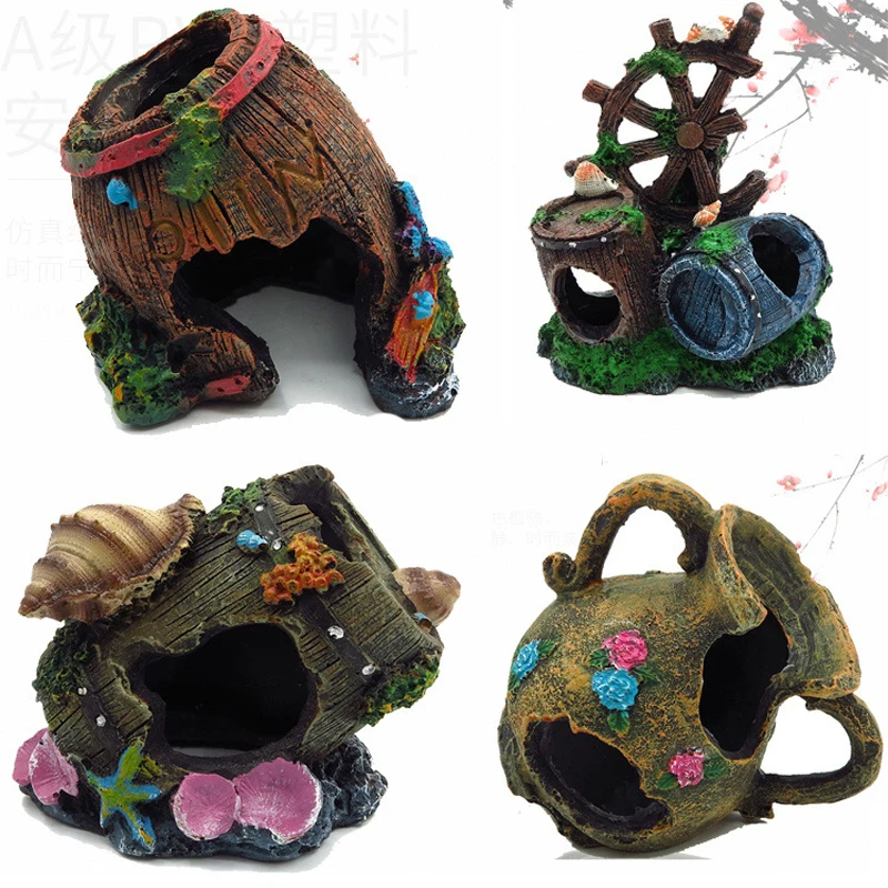 

Aquarium Landscaping Reptile Hiding Cave Aquarium Turtle Lizard Reptile Basking Hide Habitat Reptiles Terrarium Decor Supplies