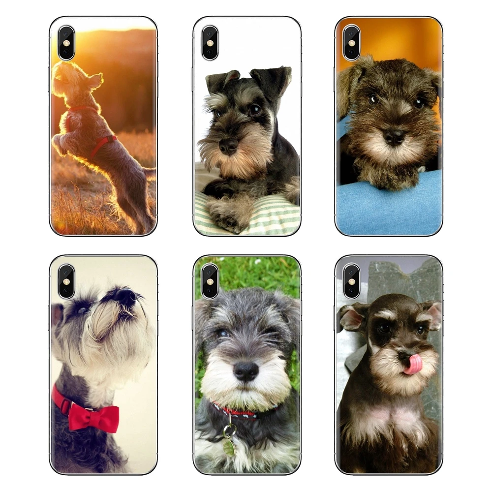 Для Sony Xperia Z Z1 Z2 Z3 Z5 compact M2 M4 M5 E3 T3 XA Aqua LG G4 G5 G3 G2 Mini Miniature Schnauzer Puppy dog Art Phone Housing |