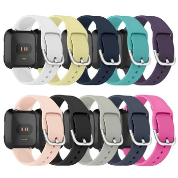 

Pure Color Reverse Buckle Silicone Smart Strap For Fitbit Versa2/Versa Lite